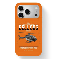 Thumbnail for Bell 505 Jet Ranger X design on orange magsafe iphone case, for iPhone 17 Pro