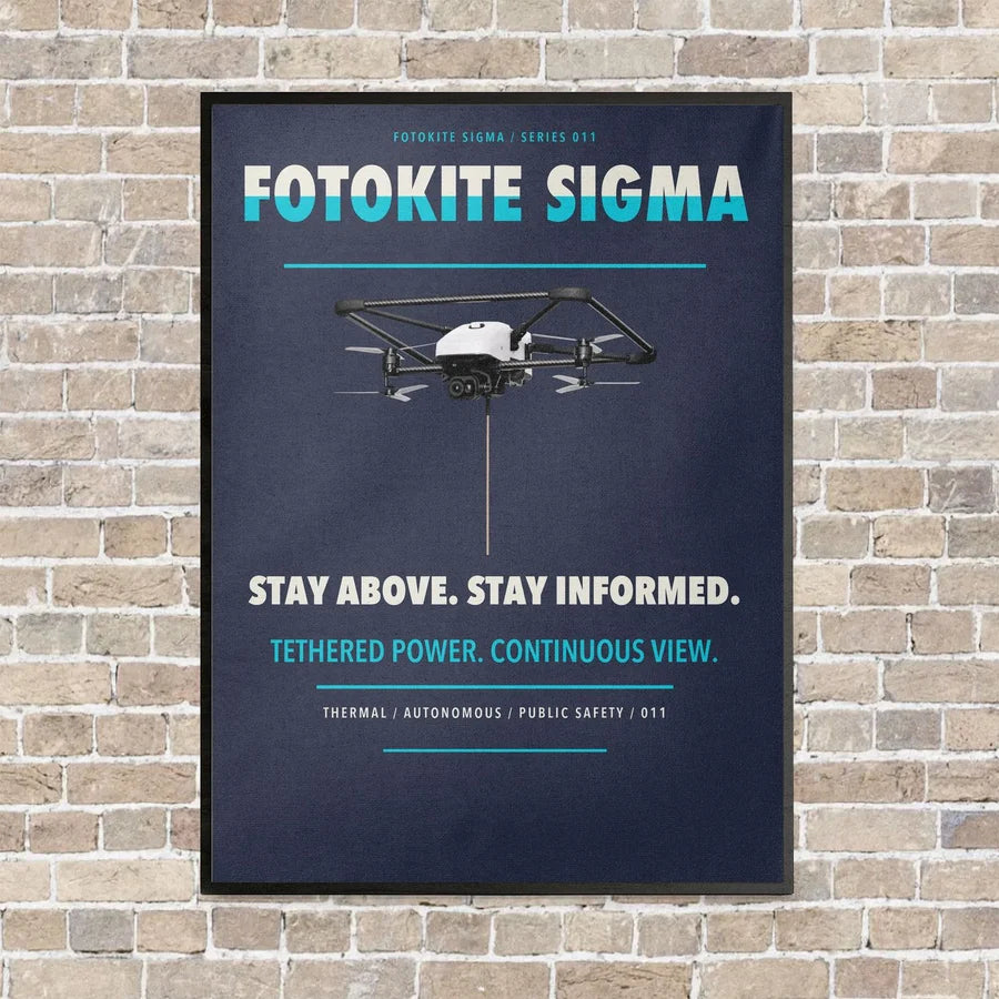 Fotokite Sigma vertical canvas print - framed - navy blue background