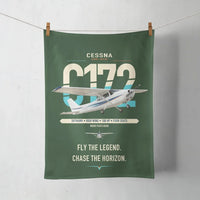 Thumbnail for Cessna 172 Skyhawk design on dark green towel