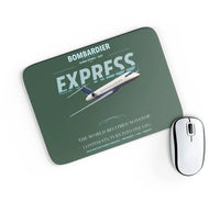 Thumbnail for Bombardier Global Express design on dark green rectangle mouse pad