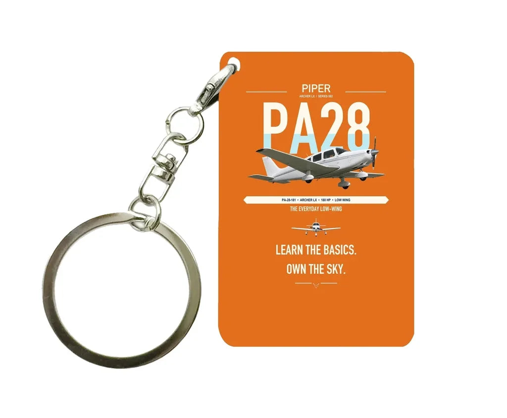 Piper PA-28-181 Archer LX design on orange designed key chain, double-side print