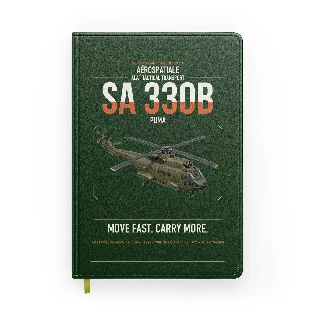 Aérospatiale SA 330B Puma design on dark green notebook