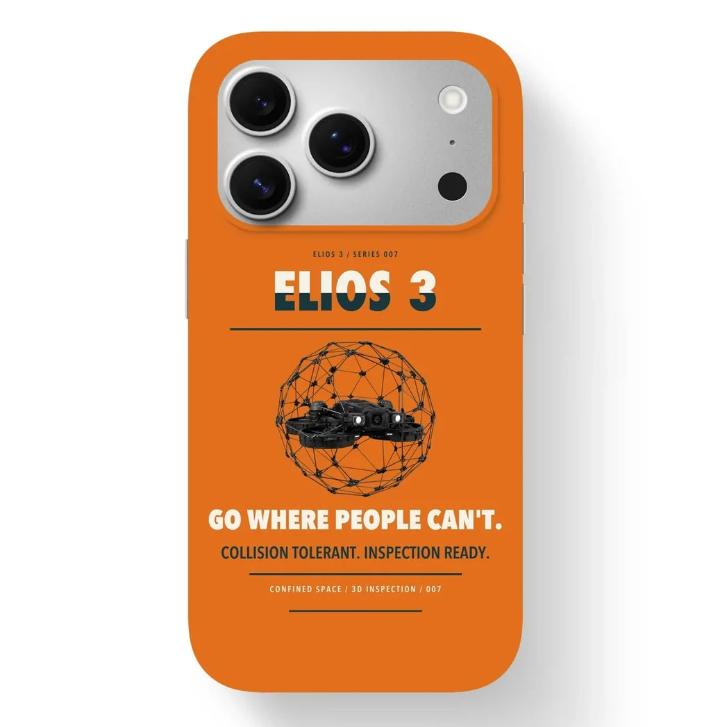 Flyability Elios 3 Case design on orange iphone case