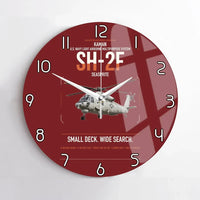 Thumbnail for Kaman SH-2F Seasprite design on dark red no frame wall clock