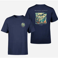 Thumbnail for VINTAGE G4052 - The Search And Rescue - Double-Side T-Shirt design on navyblue double side t shirt
