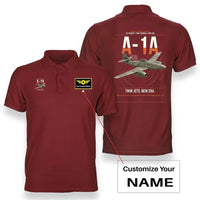 Thumbnail for Messerschmitt Me 262A-1a design on red+name double-side polo t-shirt, double-side print