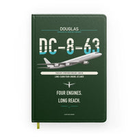 Thumbnail for Douglas DC-8-63 design on dark green notebook