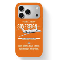 Thumbnail for Cessna Citation Sovereign+ design on orange magsafe iphone case, for iPhone 17 Pro