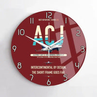 Thumbnail for Airbus ACJ319neo design on dark red no frame wall clock
