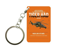 Thumbnail for Airbus Helicopters Tiger HAD design on orange designed key chain, double-side print