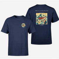Thumbnail for VINTAGE G4028 - The Glacier Pilots - Double-Side T-Shirt design on navyblue double side t shirt