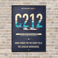Thumbnail for CASA C-212-200 Aviocar vertical canvas print - framed - navy blue background