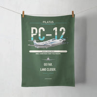 Thumbnail for Pilatus PC-12 PRO design on dark green towel