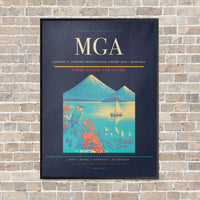 Thumbnail for Augusto C. Sandino International Airport MGA — Managua vertical canvas print - framed - navy blue background