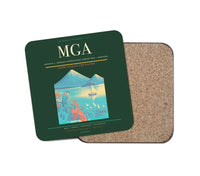 Thumbnail for Augusto C. Sandino International Airport (MGA) design on dark green 1 piece coaster