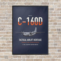 Thumbnail for Transall C-160D vertical canvas print - framed - navy blue background