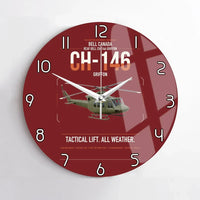 Thumbnail for Bell Canada CH-146 Griffon design on dark red no frame wall clock