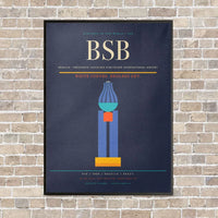 Thumbnail for Brasilia - Presidente Juscelino Kubitschek International Airport BSB - Canvas Framed - Navy Blue