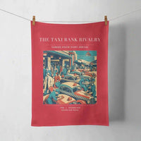 Thumbnail for VINTAGE G4376 - The Taxi Rank Rivalry - Designed Towels design on red