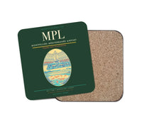 Thumbnail for Montpellier–Méditerranée Airport (MPL) design on dark green 1 piece coaster