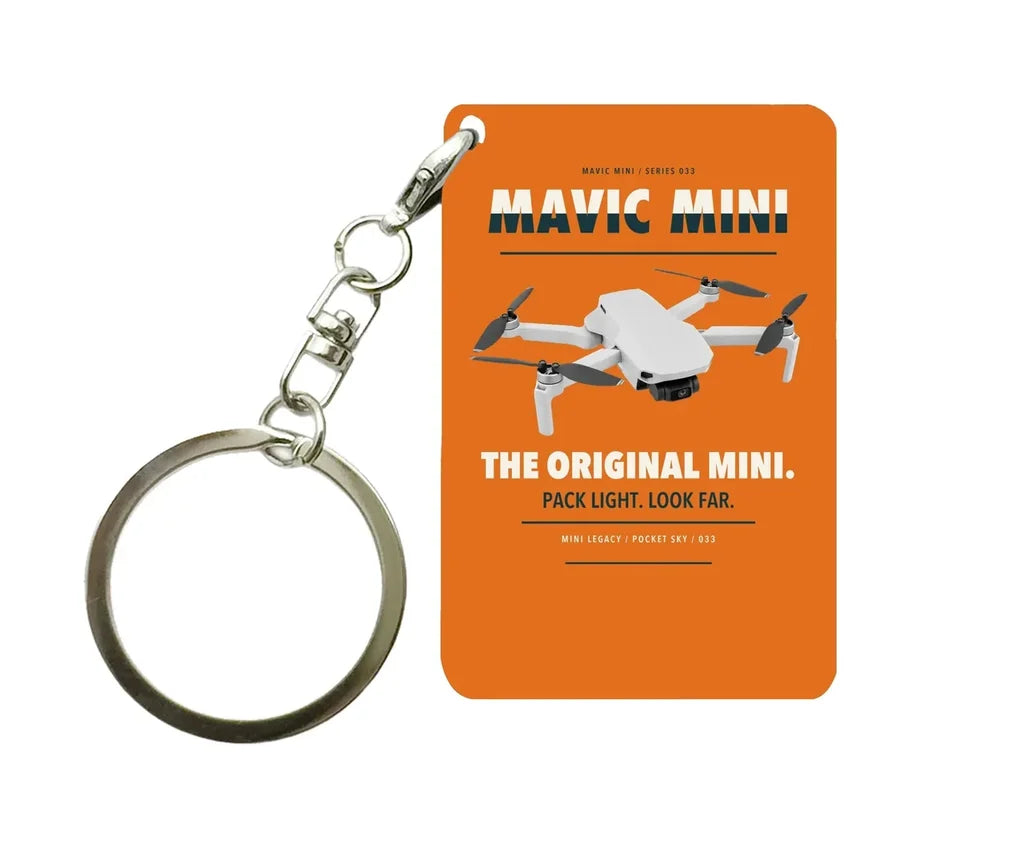 DJI Mavic Mini Key Chain design on orange key chain