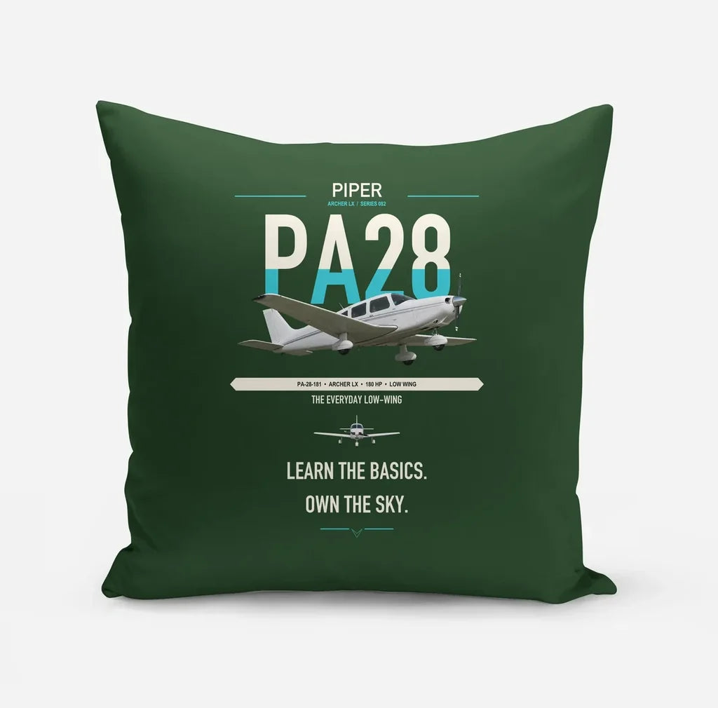 Piper PA-28-181 Archer LX design on dark green pillow