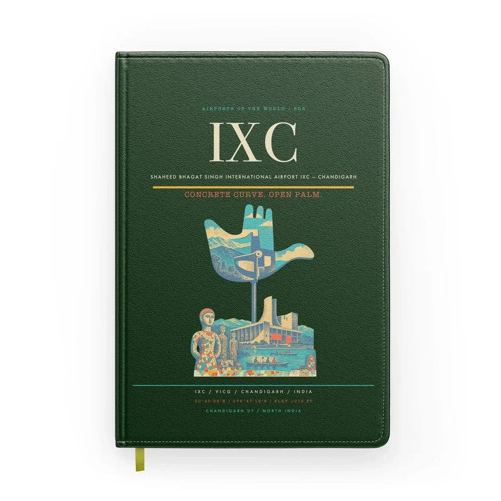 Shaheed Bhagat Singh International Airport (IXC) design on dark green notebook