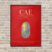 Thumbnail for Columbia Metropolitan Airport CAE - Canvas Framed - Red