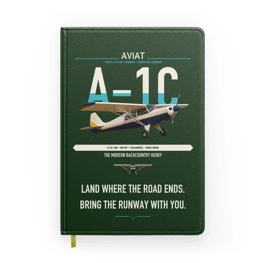Aviat Husky A-1C-180 design on dark green notebook