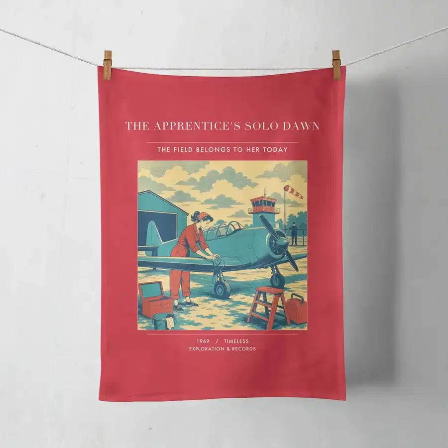 VINTAGE G4427 - The Apprentice's Solo Dawn - Designed Towels design on red