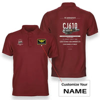 Thumbnail for CJ610 design on red polo with custom name badge