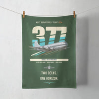Thumbnail for Boeing 377 Stratocruiser design on dark green towel