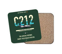 Thumbnail for CASA C-212-300 Aviocar design on dark green 1 piece coaster