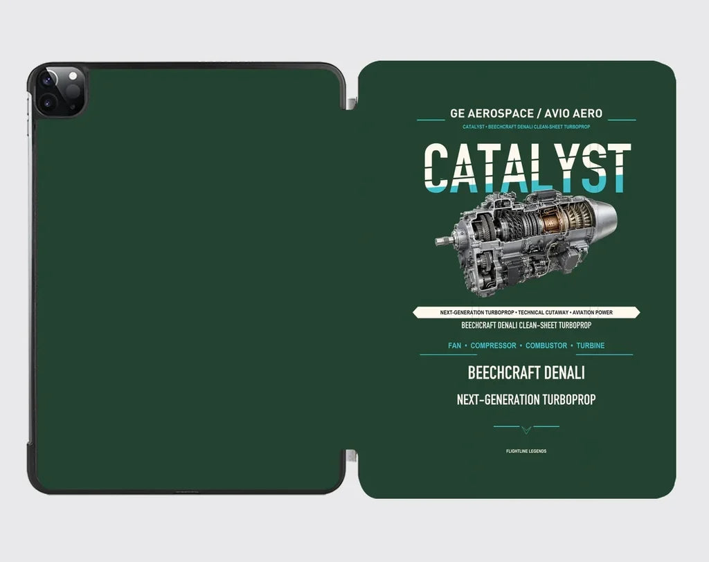 CATALYST design on dark green ipad tablet case