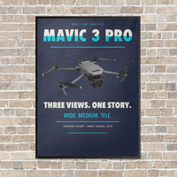 Thumbnail for DJI Mavic 3 Pro vertical canvas print - framed - navy blue background