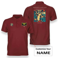 Thumbnail for VINTAGE G4515 - The Hospital Flight South - Double-Side Polo T-Shirt design on red+name