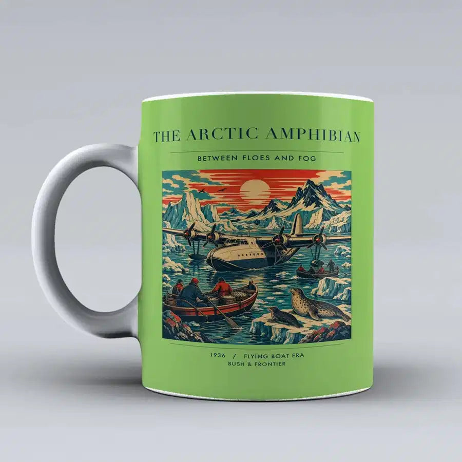 VINTAGE G4076 - The Arctic Amphibian - Ceramic Mug design on lightgreen