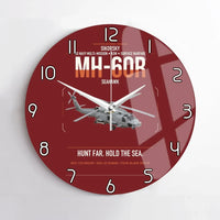 Thumbnail for Sikorsky MH-60R Seahawk design on dark red no frame wall clock