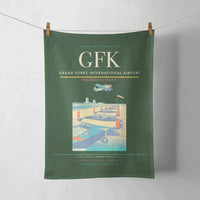 Thumbnail for Grand Forks International Airport (GFK) design on dark green towel