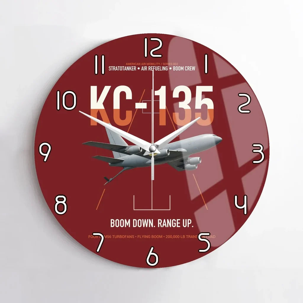 KC-135 STRATOTANKER design on dark red no frame wall clock