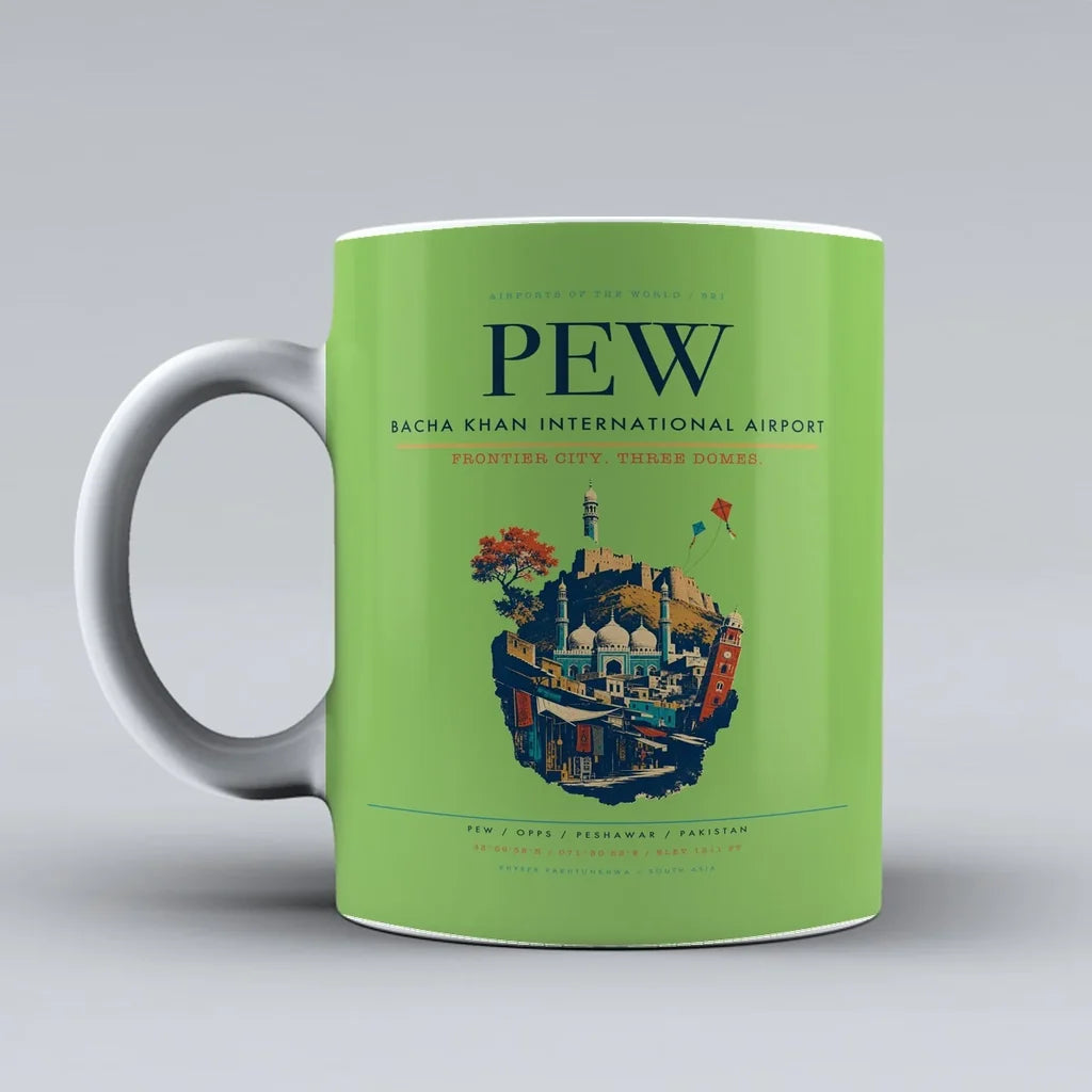 Bacha Khan International Airport PEW Mug - Light Green