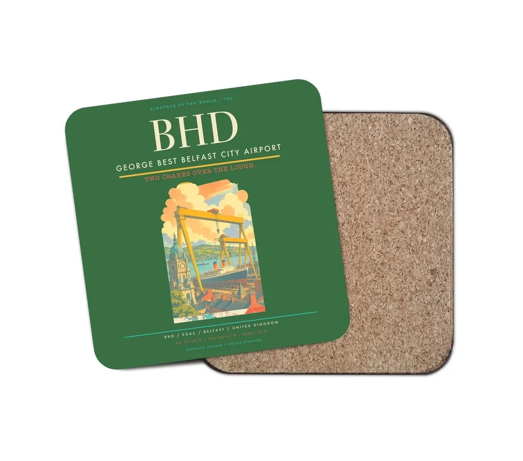 George Best Belfast City Airport BHD Coaster 1-Piece - Green