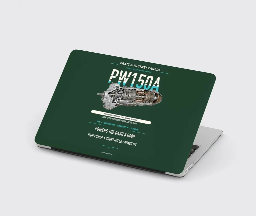 PW150A design on dark green MacBook case