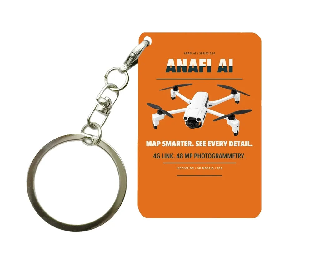 Parrot ANAFI Ai Key Chain design on orange key chain