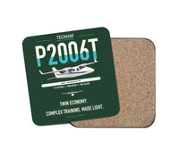 Thumbnail for Tecnam P2006T design on dark green 1 piece coaster