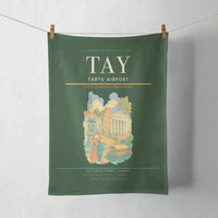 Thumbnail for Tartu Airport (TAY) design on dark green towel