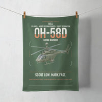 Thumbnail for Bell OH-58D Kiowa Warrior design on dark green towel