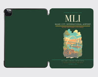 Thumbnail for Quad City International Airport (MLI) design on dark green ipad tablet case
