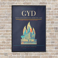 Thumbnail for Heydar Aliyev International Airport GYD — Baku vertical canvas print - framed - navy blue background
