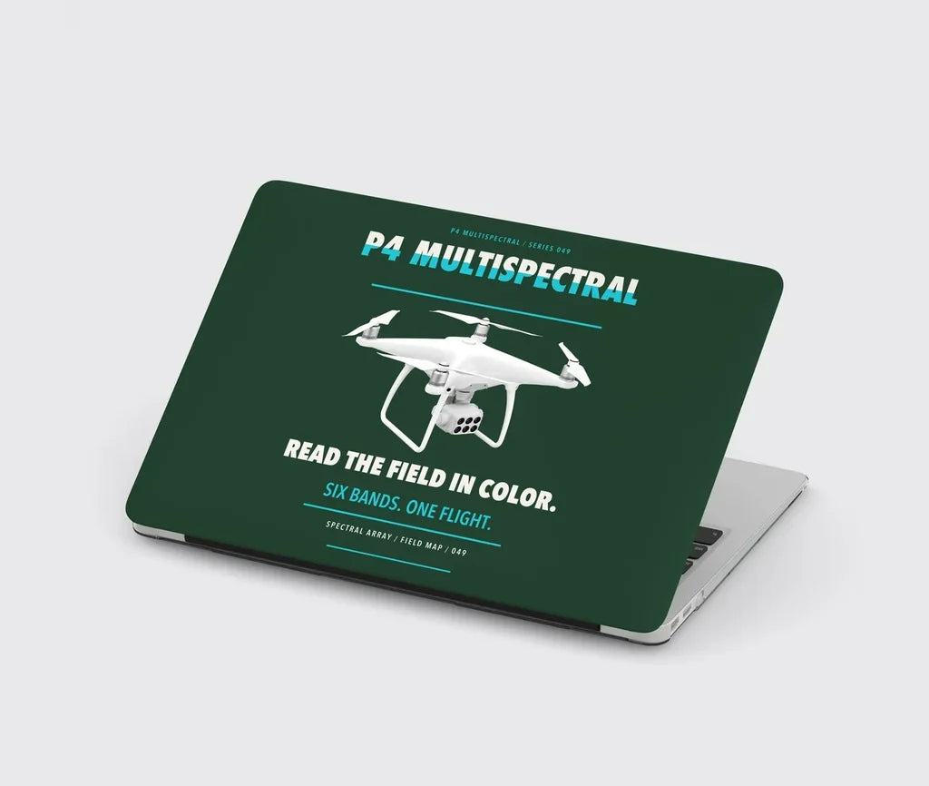 DJI P4 Multispectral design on dark green MacBook case